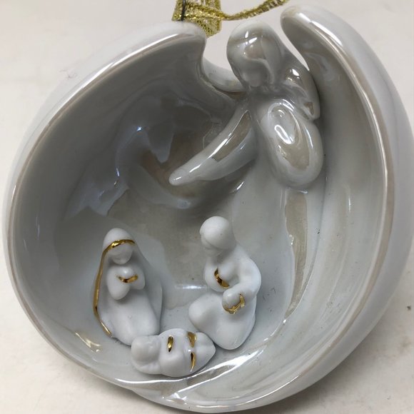 Appletree Designs Porcelain Angel Holy Family Nativity Christmas Ornament - Picture 5 of 5